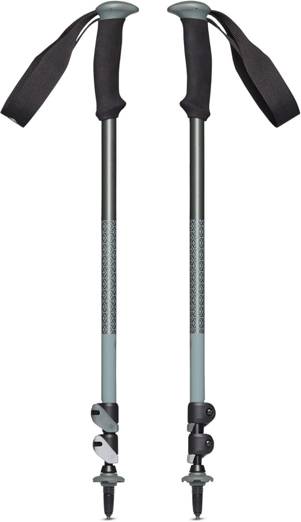 BLACK DIAMOND Trail Sport Trekking Poles, Two Lightweight Collapsible Aluminum Hiking Sticks with FlickLock Easy Adjustability for Hiking, Trekking, Backpacking, Walking, Camping, Travel