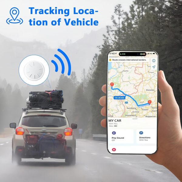 Car GPS Tracking Device for Vehicles,Cars etc,Mini Hidden Car Tracker Work with Find My (iOS Only),Real Time GPS Tracker for Vehicles with Magnetic Waterproof Case,for Tracking Keys Wallet Bike. - Image 4