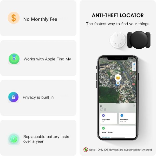 Car GPS Tracking Device for Vehicles,Cars etc,Mini Hidden Car Tracker Work with Find My (iOS Only),Real Time GPS Tracker for Vehicles with Magnetic Waterproof Case,for Tracking Keys Wallet Bike. - Image 5