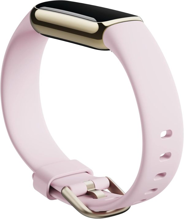 Fitbit Luxe Special Edition Fitness and Wellness Tracker, Gorjana Soft Gold Stainless Steel Parker Link Bracelet, One Size (S & L Peony Classic Bands Included) - Image 8