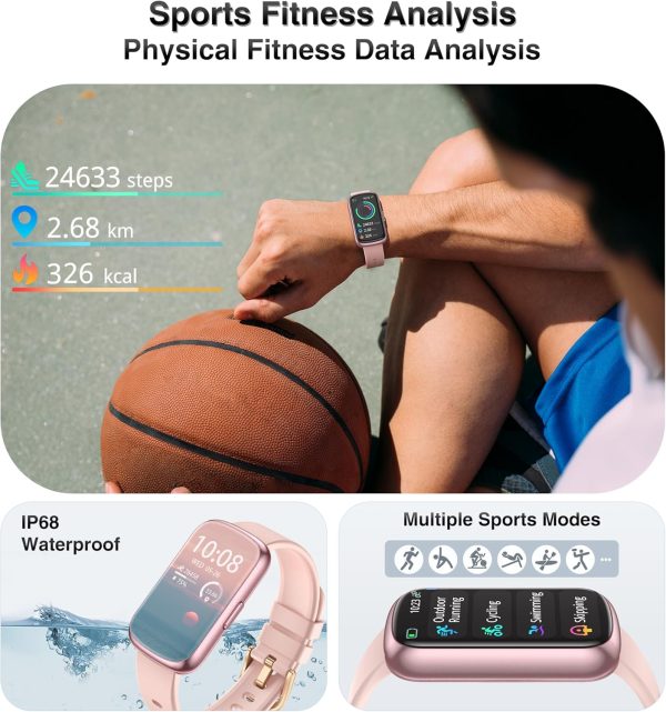 Health Fitness Tracker, Smart Watches for Women Men with 24/7 Heart Rate Blood Oxygen Monitor, Sleep Tracker, Calories & Pedometer, IP68 Waterproof Activity Trackers & Fitness Watch for Android&iPhone - Image 6