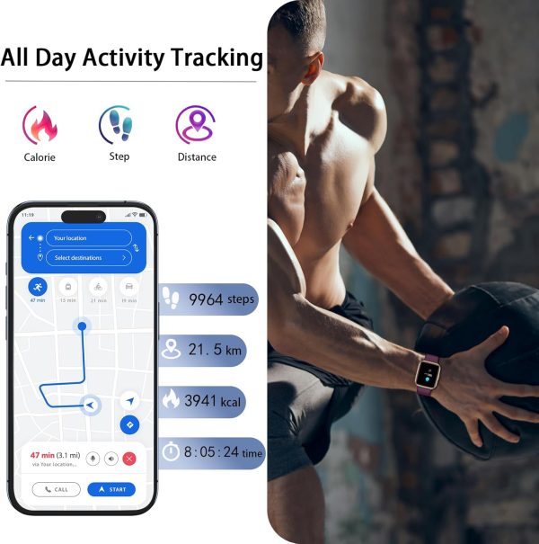 Stiive Fitness Tracker, Smart Watch for Men Women, Activity Fitness Watch with Heart Rate Monitor, Pedometer, Sleep Monitor, 50 Meters Waterproof Step Tracker Compatible with iOS & Android Phones - Image 7