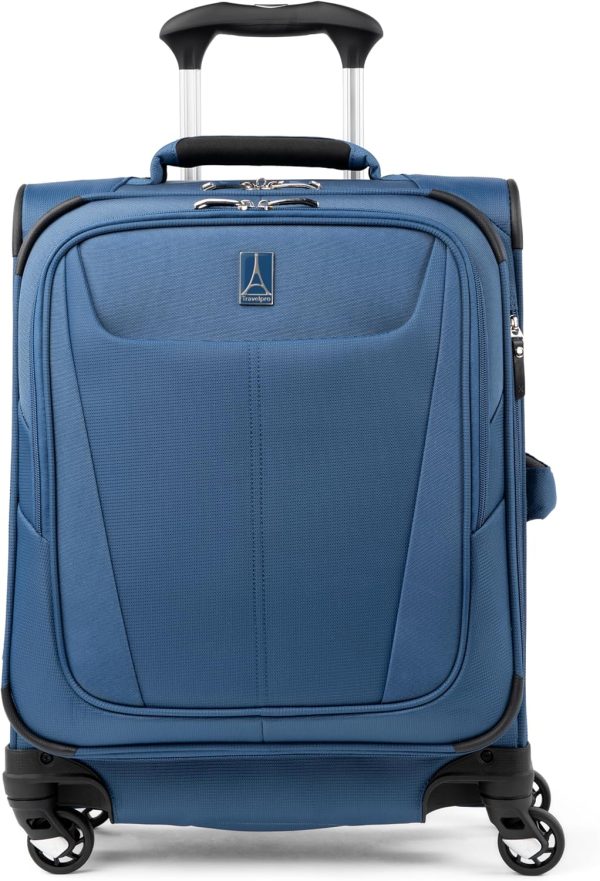 Travelpro Maxlite 5 Softside Expandable Carry on Luggage with 4 Spinner Wheels, Lightweight Suitcase, Men and Women, International, Ensign Blue, Carry on 19-Inch