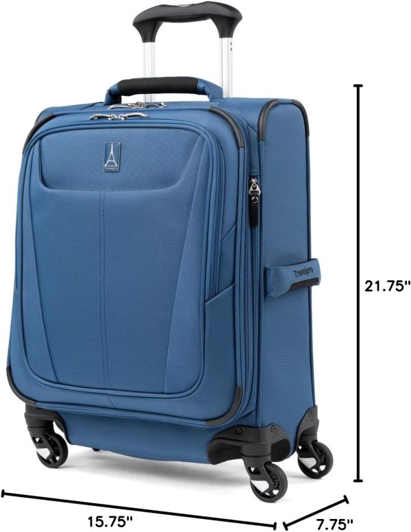 Travelpro Maxlite 5 Softside Expandable Carry on Luggage with 4 Spinner Wheels, Lightweight Suitcase, Men and Women, International, Ensign Blue, Carry on 19-Inch - Image 6