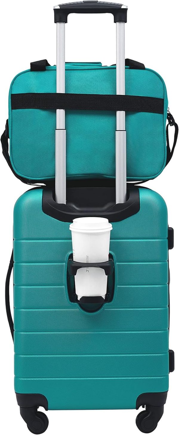 Wrangler Smart Luggage Cup Holder and USB Port, Teal, 2 Piece Set