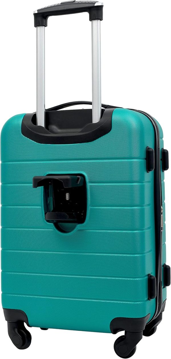 Wrangler Smart Luggage Cup Holder and USB Port, Teal, 2 Piece Set - Image 6