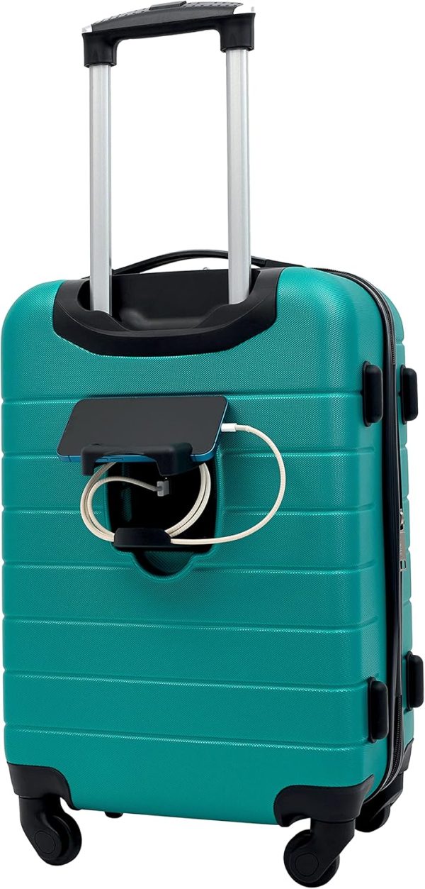 Wrangler Smart Luggage Cup Holder and USB Port, Teal, 2 Piece Set - Image 7